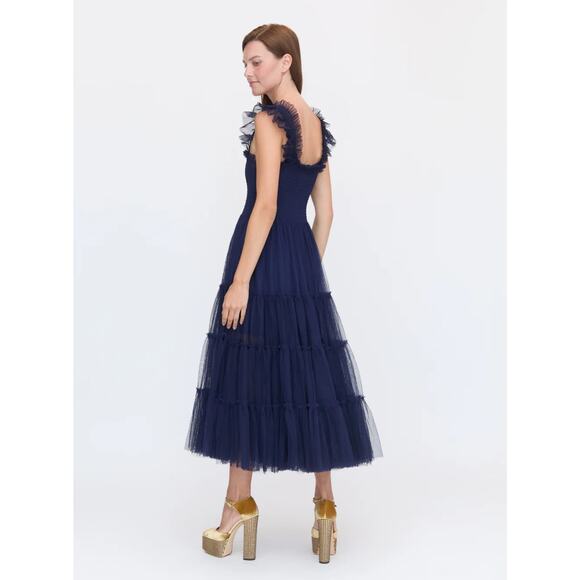 Hill House Collectors Edition Tulle The Nap Dress Navy Blue Sheer Size Small - Picture 3 of 9